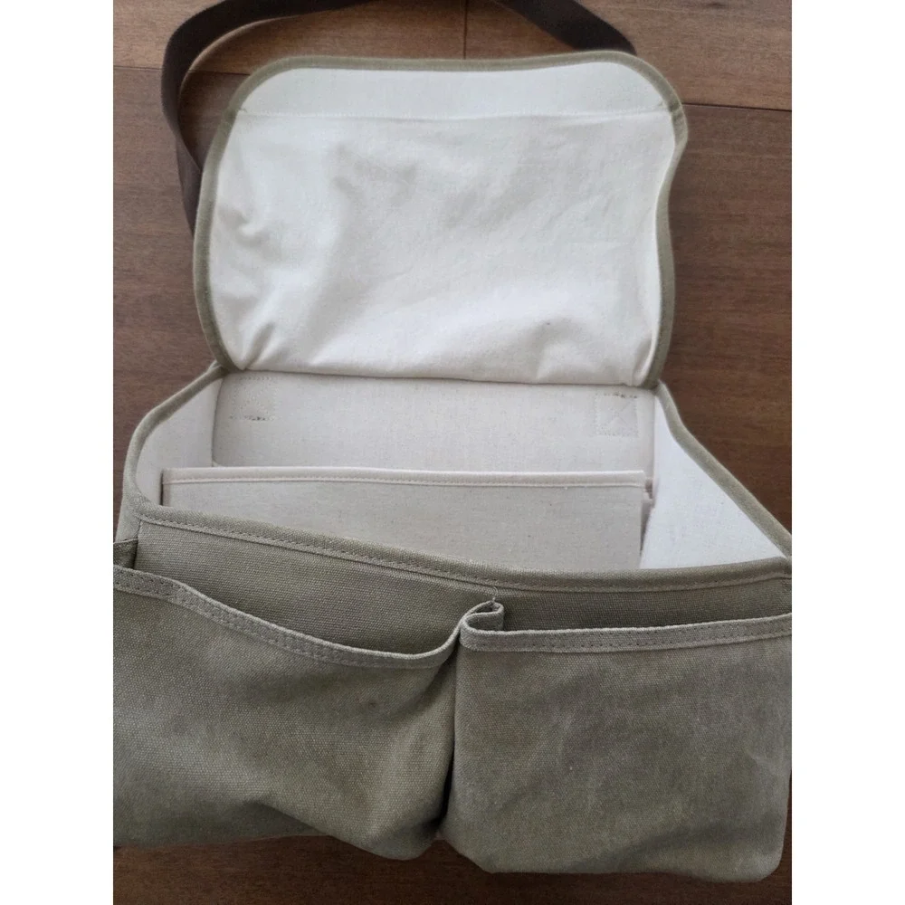 Duluth Trading‎ Co Canvas Laptop Shoulder Tote Messenger Organizer Bag Tan